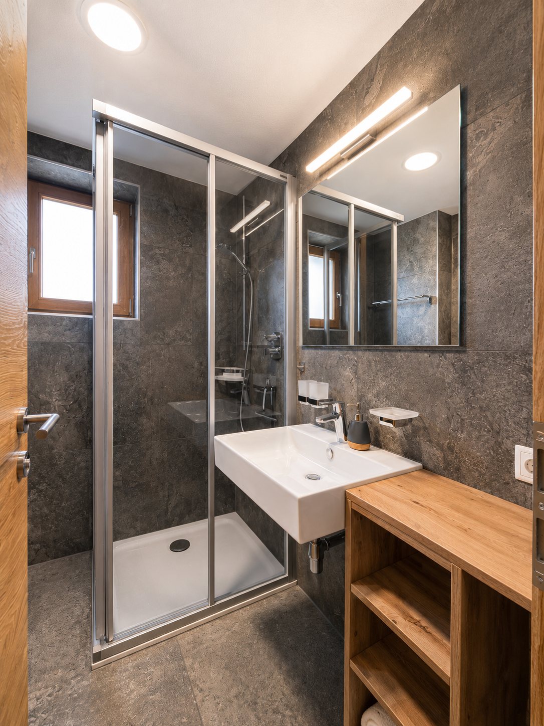 Badezimmeransicht eines Dreibettzimmers