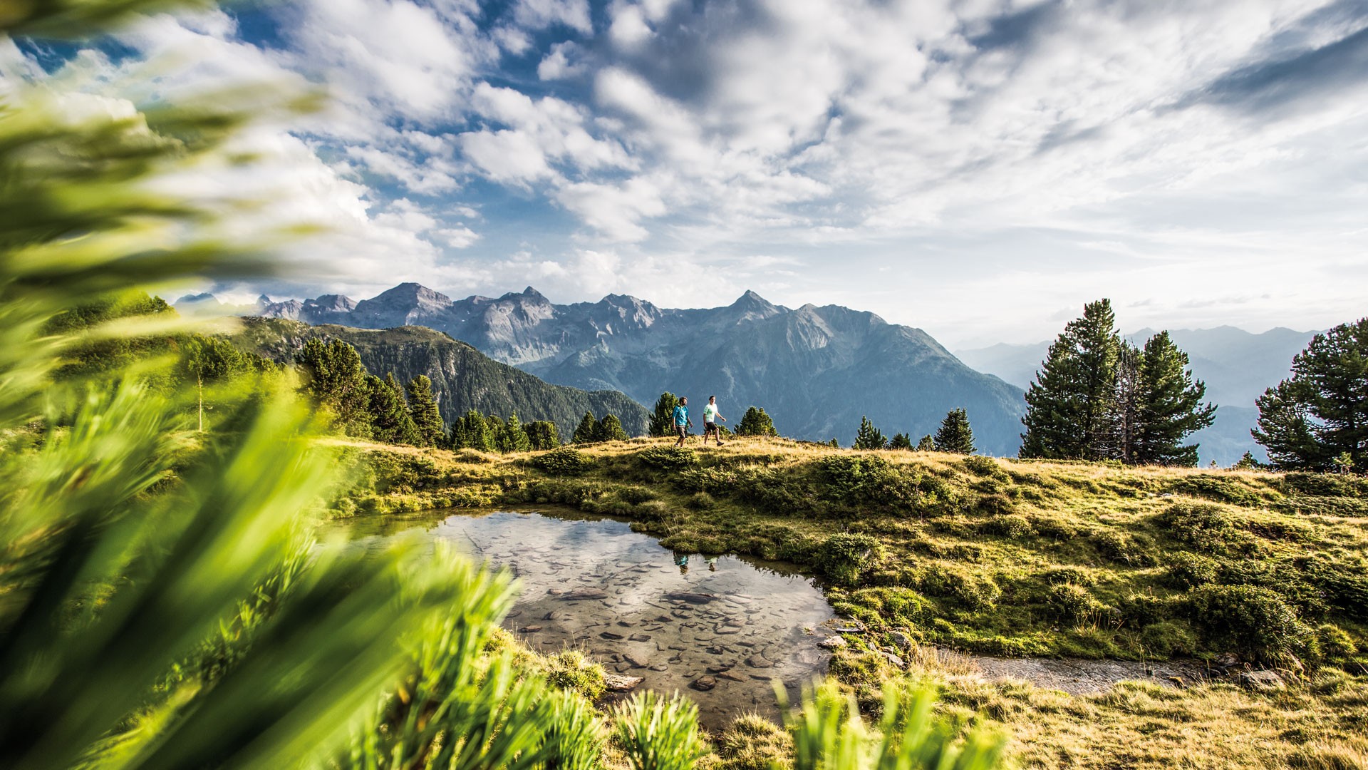 Sommerliche Berglandschaft im Pitztal mit See und Almen