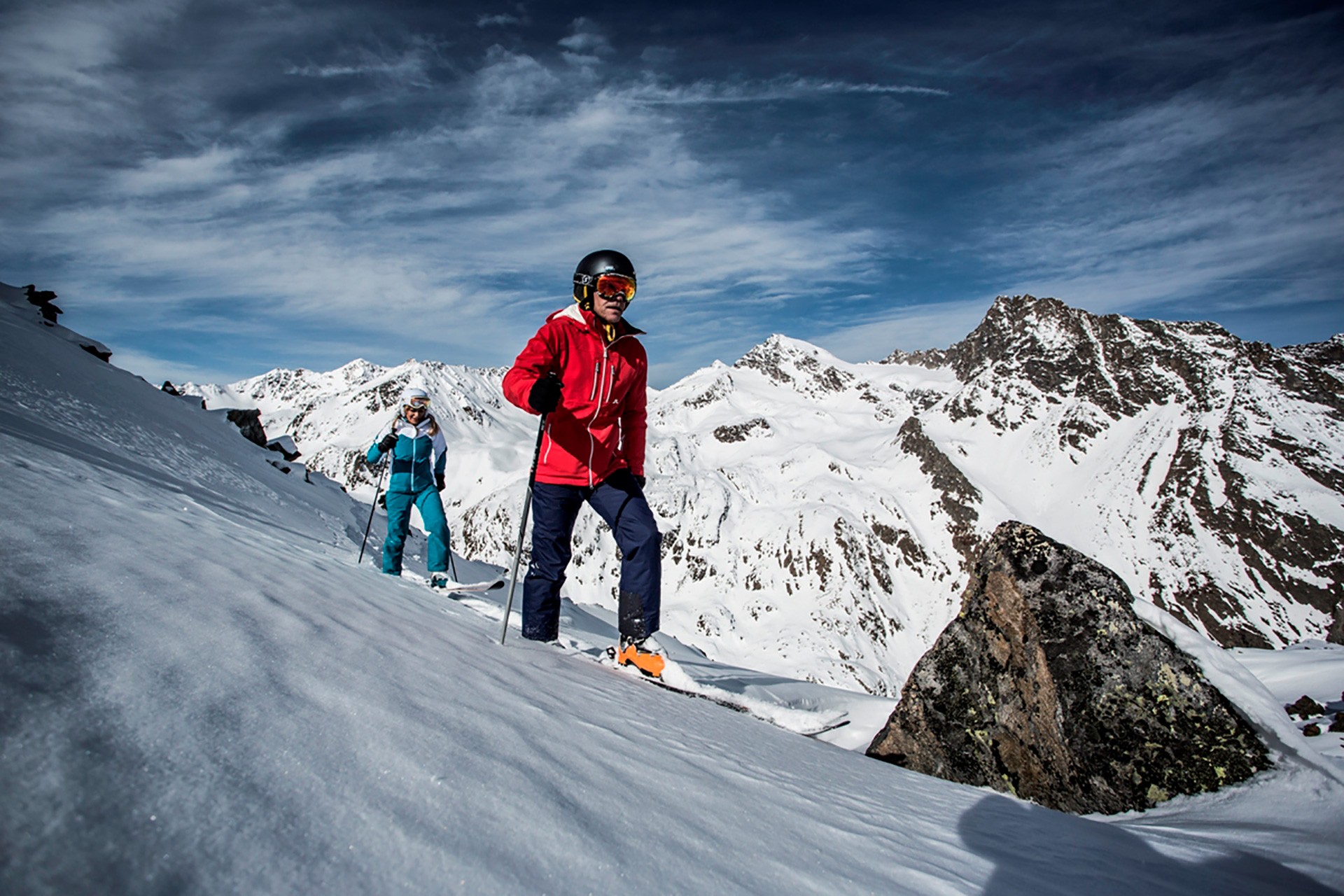 Freeride-Aufstieg am Rifflsee